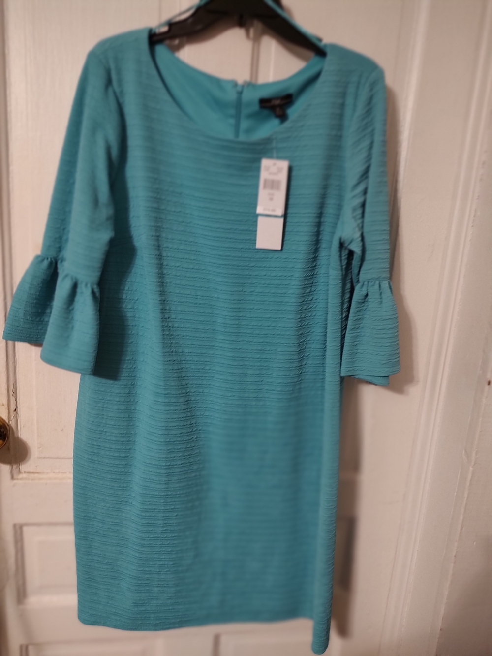 R&K Turquoise Ruffle-Sleeve Midi Dress